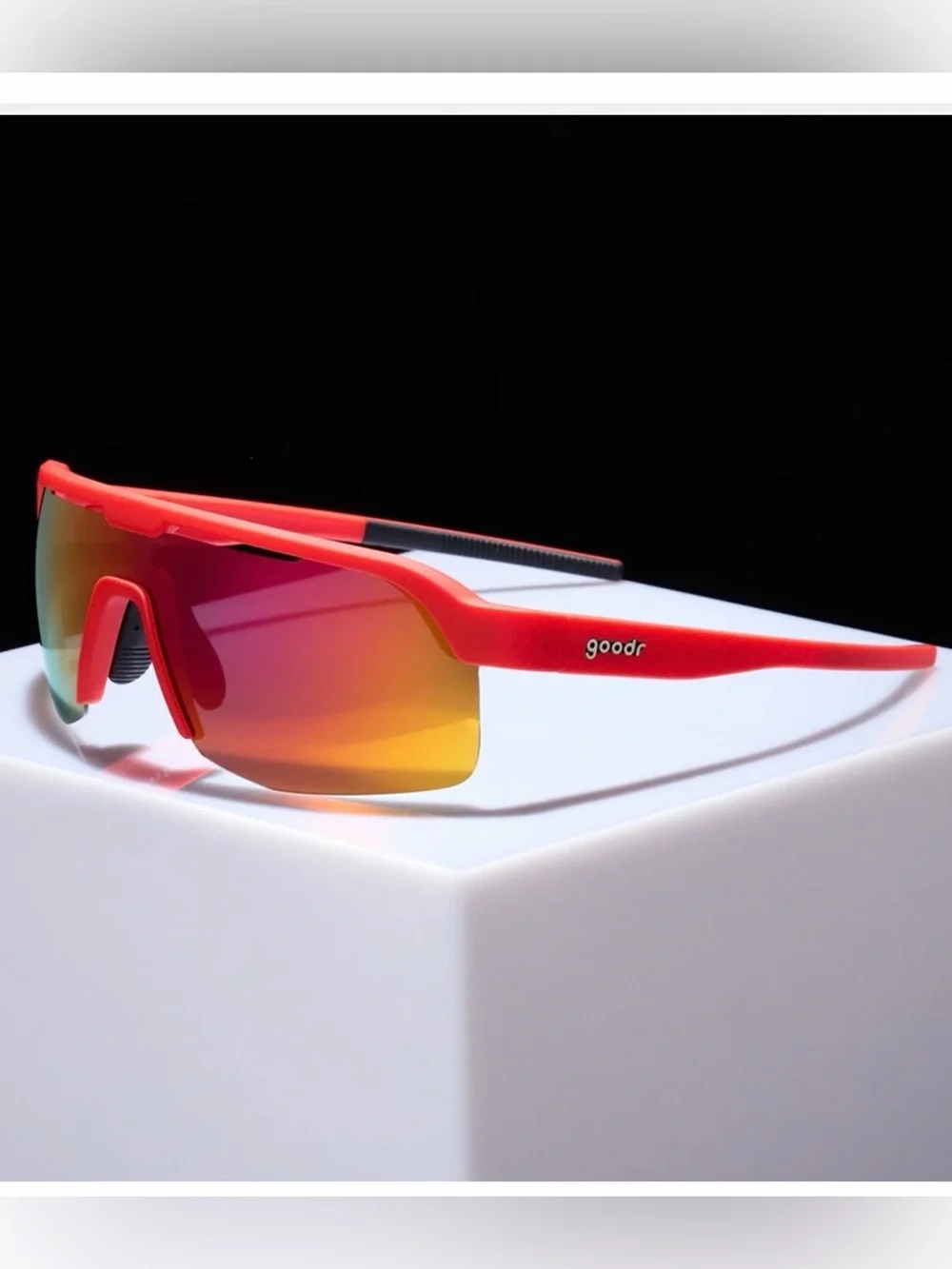 Red Sport Sunglasses with Mirrored Lenses